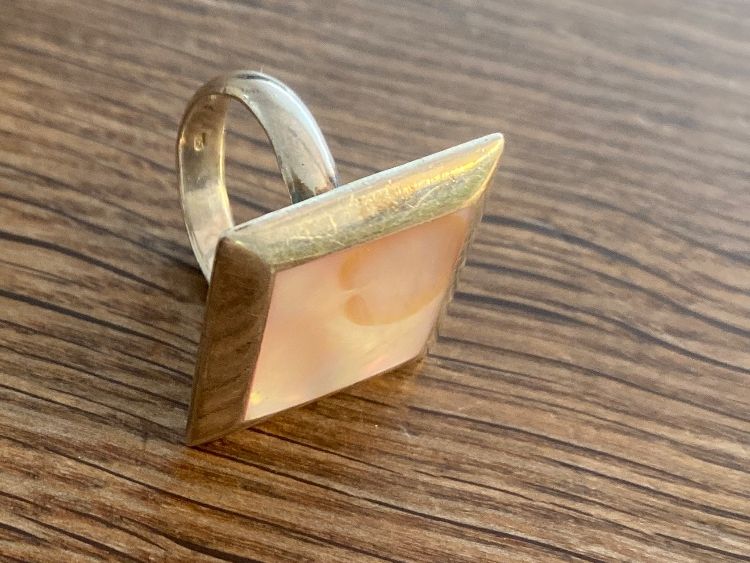 Anelli: RING/FINGERING Silber/Rosenquarz eingefaßt eckig / Unikat – Usato da Frauenfeld venduto da Boldi46