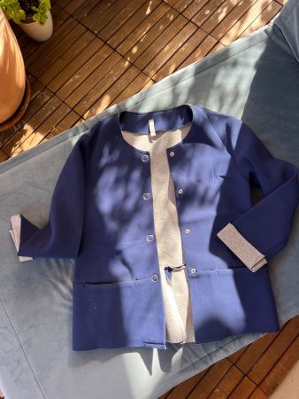 Jacke Please dunkelblau grau guter made in italy Gr 36