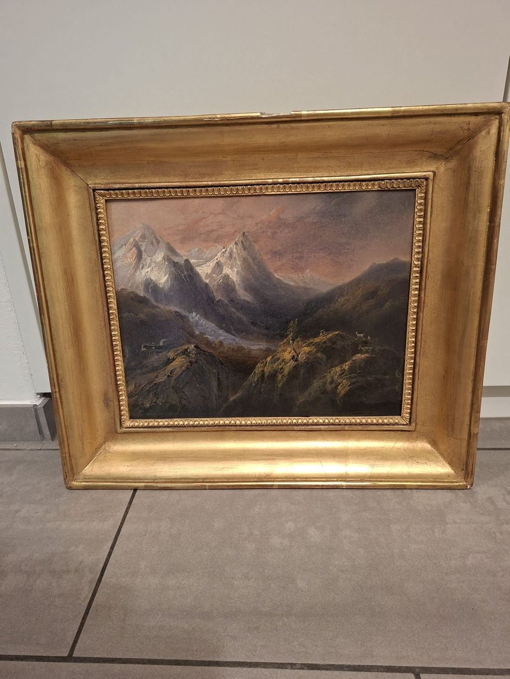 Dipinti: Altes Oelbild Bergwelt/Goldrahmen – Usato da Trimbach venduto da stillik 1