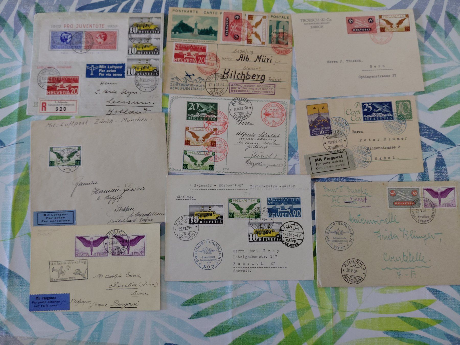 Alle Briefmarken: Diverse Luftpost Ganzsachen CH – Gebraucht aus Horw von Onurb008