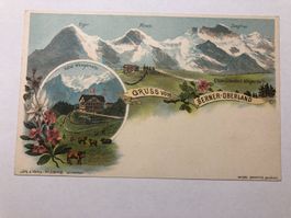 Gruss aus Berner-Oberland mit Bergen - Hotel Wengernalp