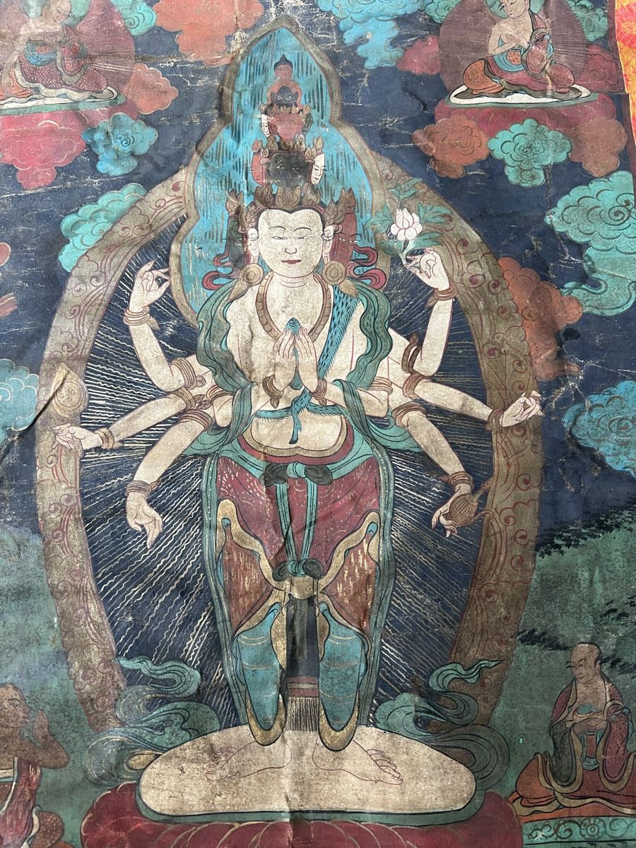 Poster & Bilder: Altes Rollbild Thangka, Tibet, um 1900 – Gebraucht aus Himmelried von Mercuhr 1