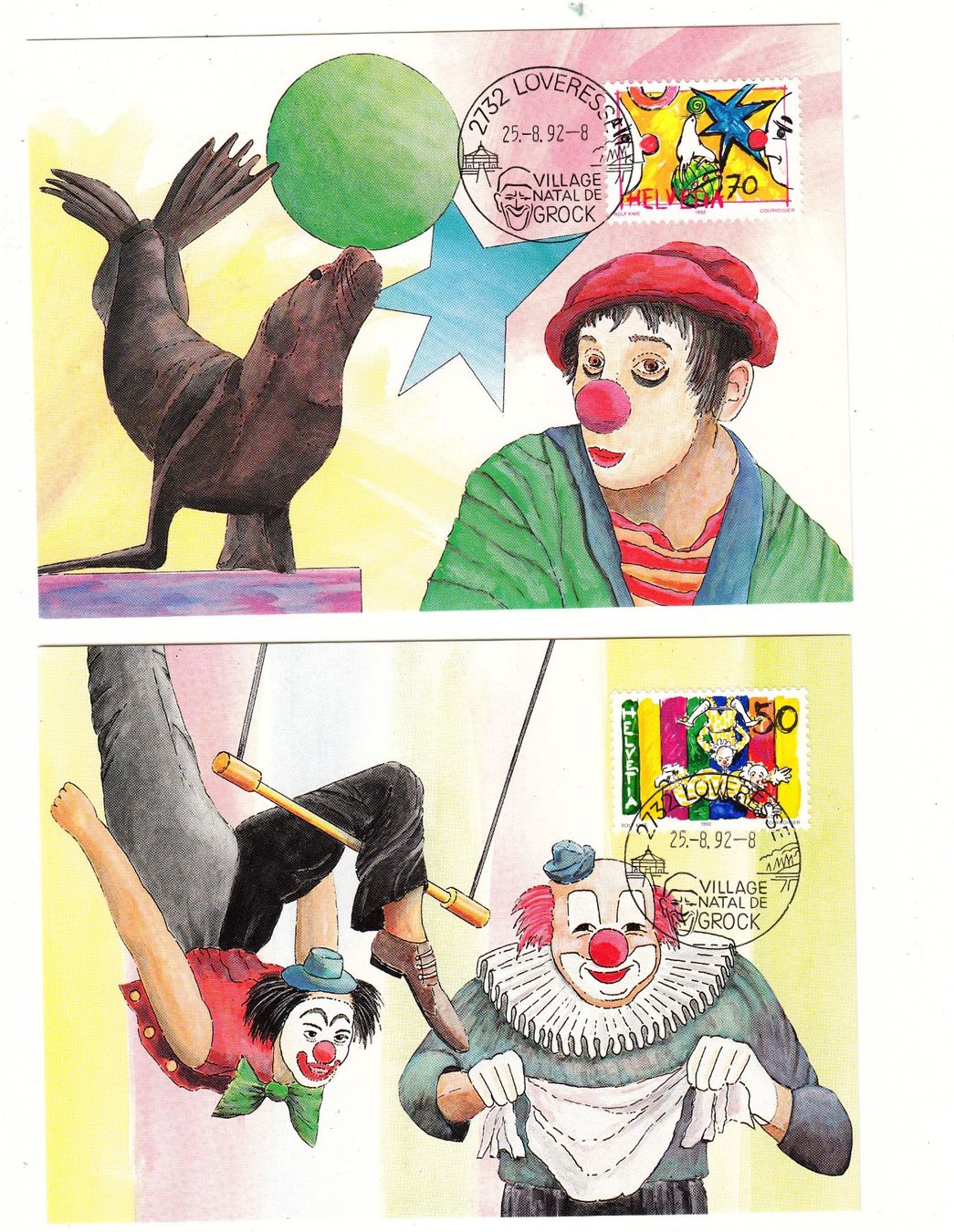 Tous les timbres: Maximumkarte Zirkuswelt FDC 1992 – D'occasion à Herrliberg par Lfrifda