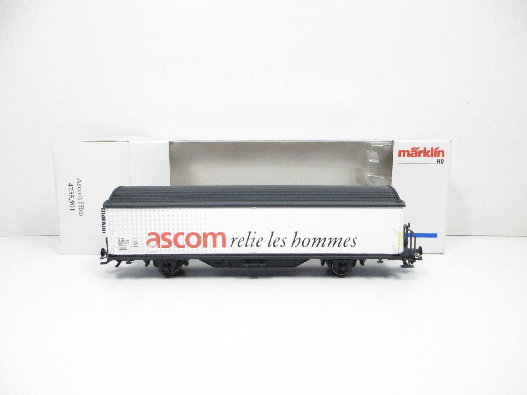 Märklin Modellini di ferrovie: Märklin H0 4735.901 SBB Schiebewandwagen ASCOM – Nuovo e nell'imballaggio originale da Olten venduto da Heinrich875