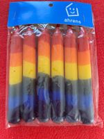 Kerzenset für Kinderfeste, regenbogenfarbig, Set zu 6Stk.