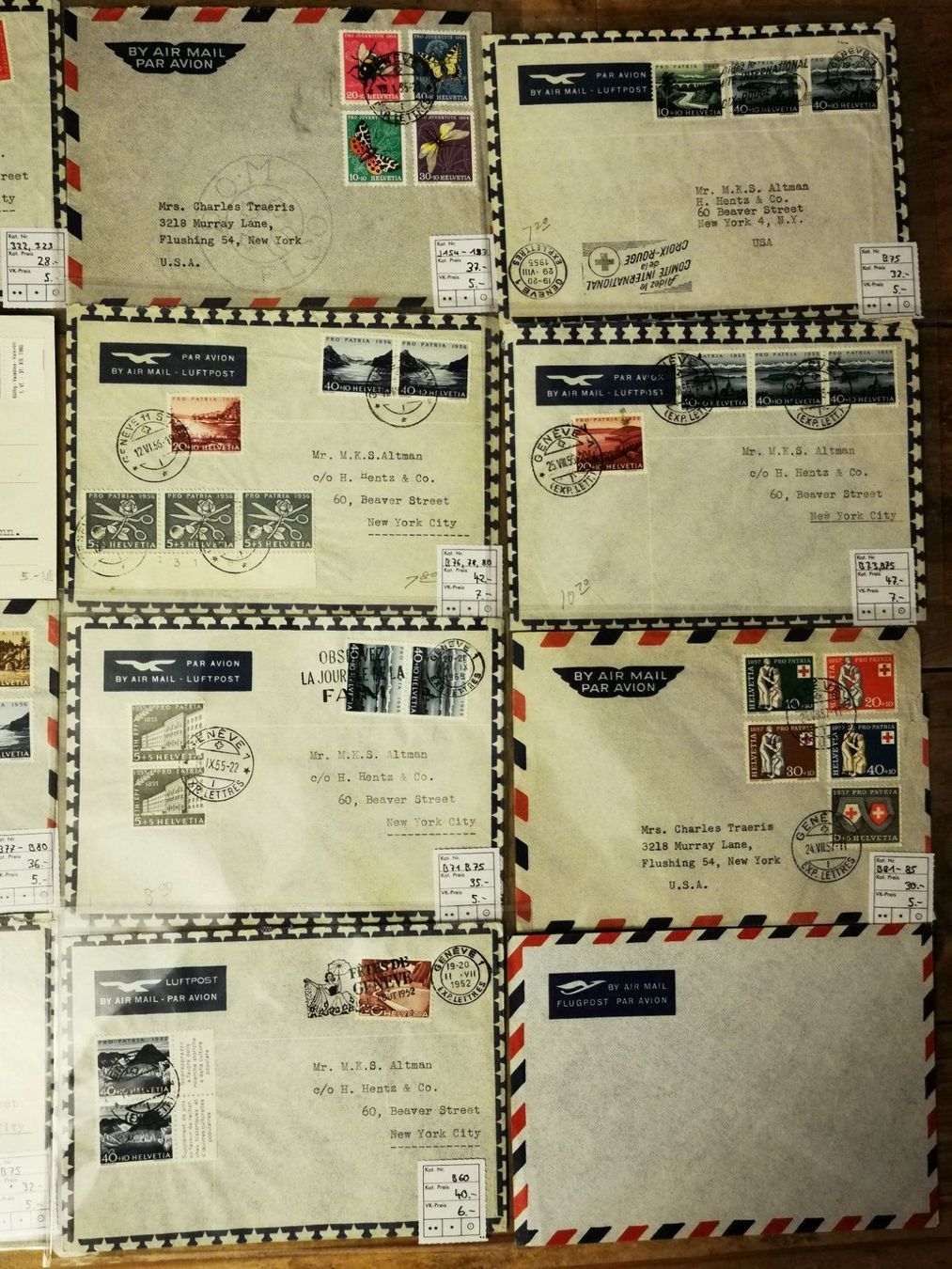 Tutti i francobolli: 12 Luftpostbelege einer nicht verwendet – Usato da Buttikon venduto da billigJackob 3