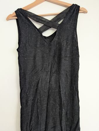 Bonobo Jeans Black shiny Top with Criss-Cross Back S
