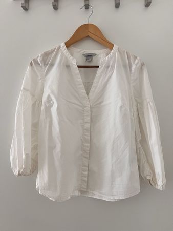 Elegant Blouse - White - Balloon Sleeves - Size 34