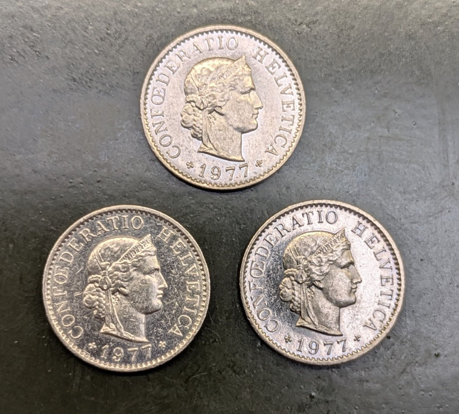 Tutti le monete: 3 x 5 Rappen 1977 vz – Usato da Zetzwil venduto da Spitz70