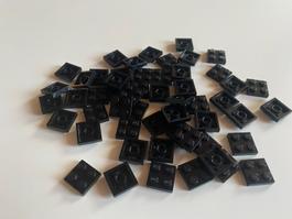 LEGO - 50 - SCHWARZE - PLÄTTLI - 2X2