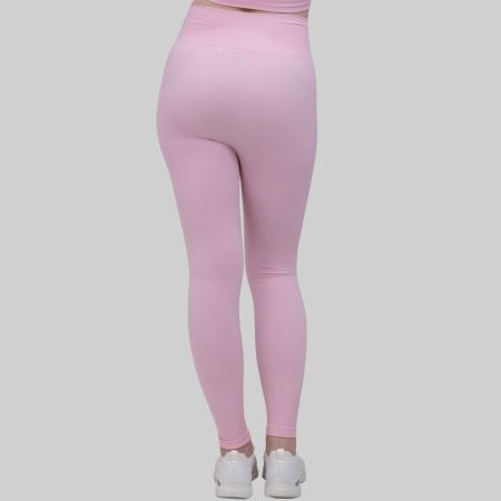 Sport Leggings Damen High Waist Nahtlos Gym Pilates Pink L