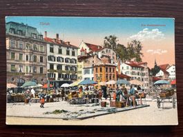 ZÜRICH Die Gemüsebrücke belebt, Marktszene, intensive Farben
