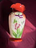Jugendstil - grosse Opalinevase mit Blumendecor