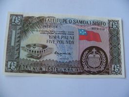 Samoa 5 Pfund Banknote, Rarität, Neu Zustand, Sammlerstück
