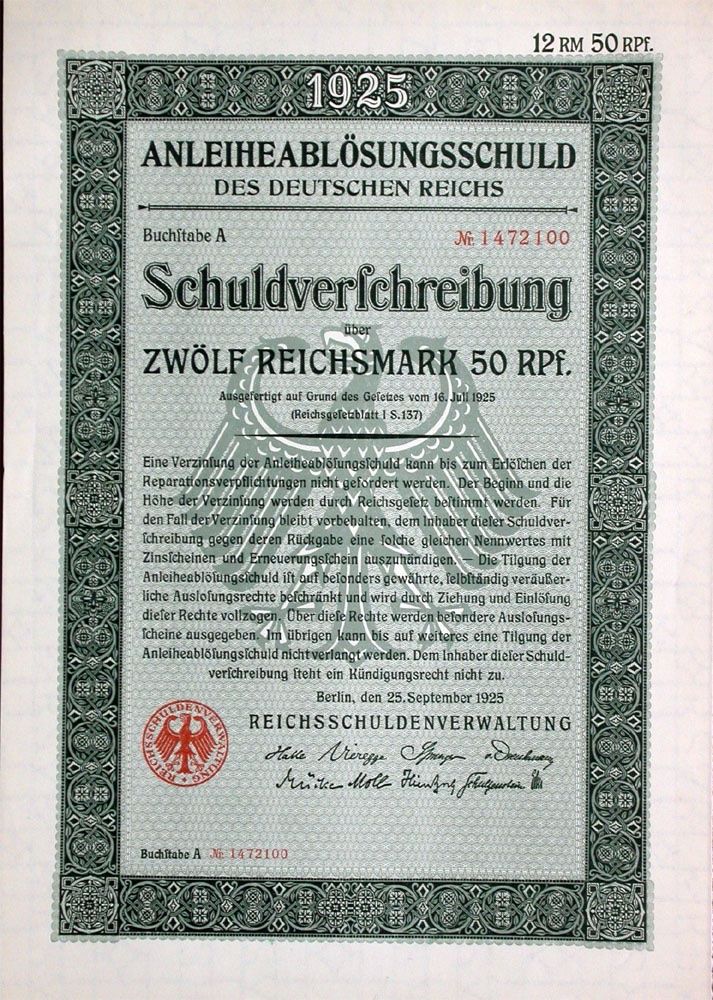 Documenti: Deutsches Reich, Berlin - 1925 – Usato da Solothurn venduto da Sgasche