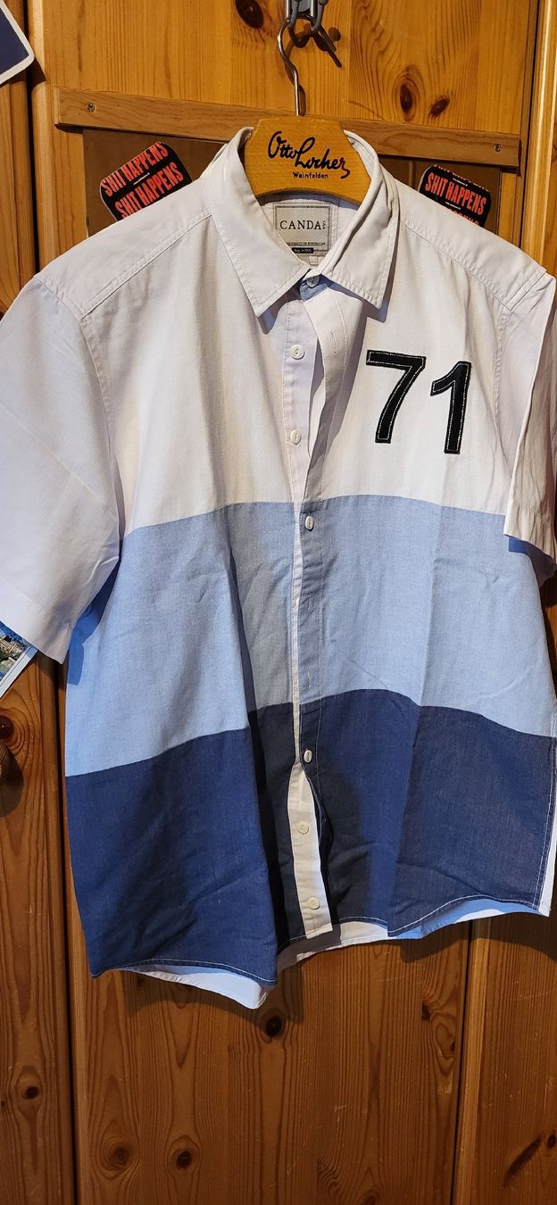 C&A Camicie: Herrenhemd Kurzarm gr L Blauweiss – Usato da Schweizersholz venduto da fuchs06