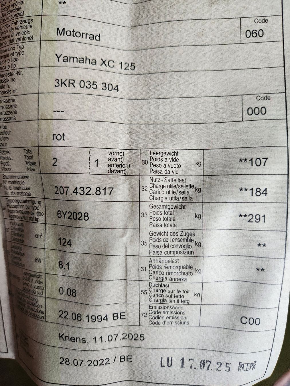 Yamaha Strada: Yamaha Beluga 125 ab Mfk – Usato da Hofstatt venduto da bue_227q 7