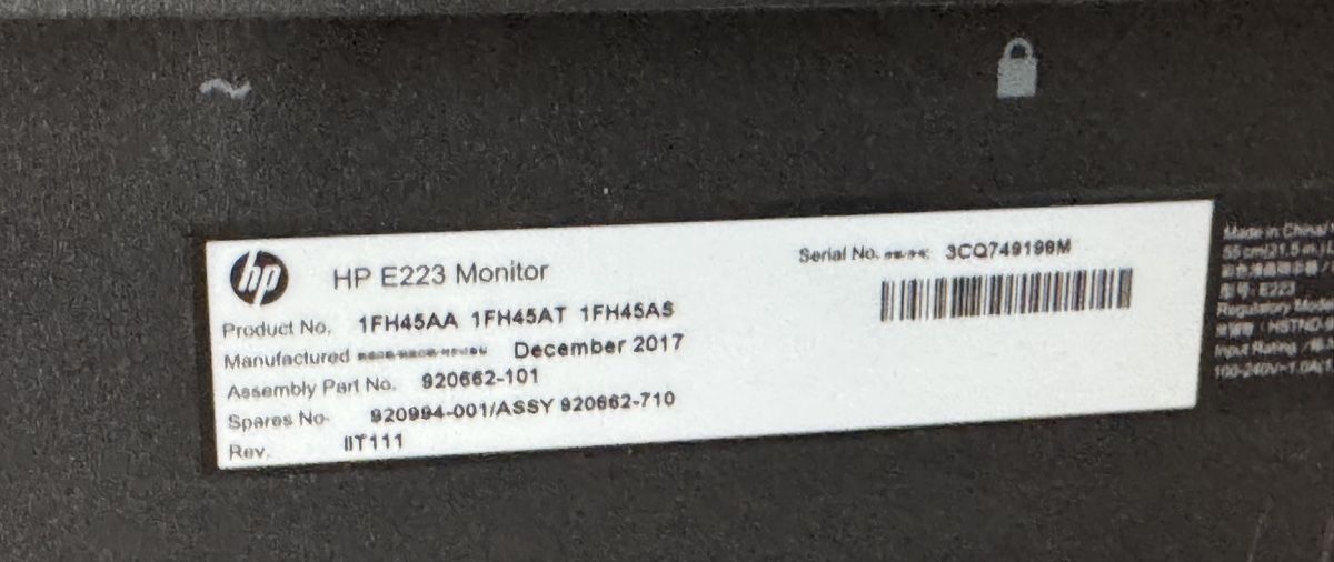 Hewlett Packard Monitor: 2 Bildschirme / Monitore 55,5 cm – Usato da Emmenbrücke venduto da Herzog07 4
