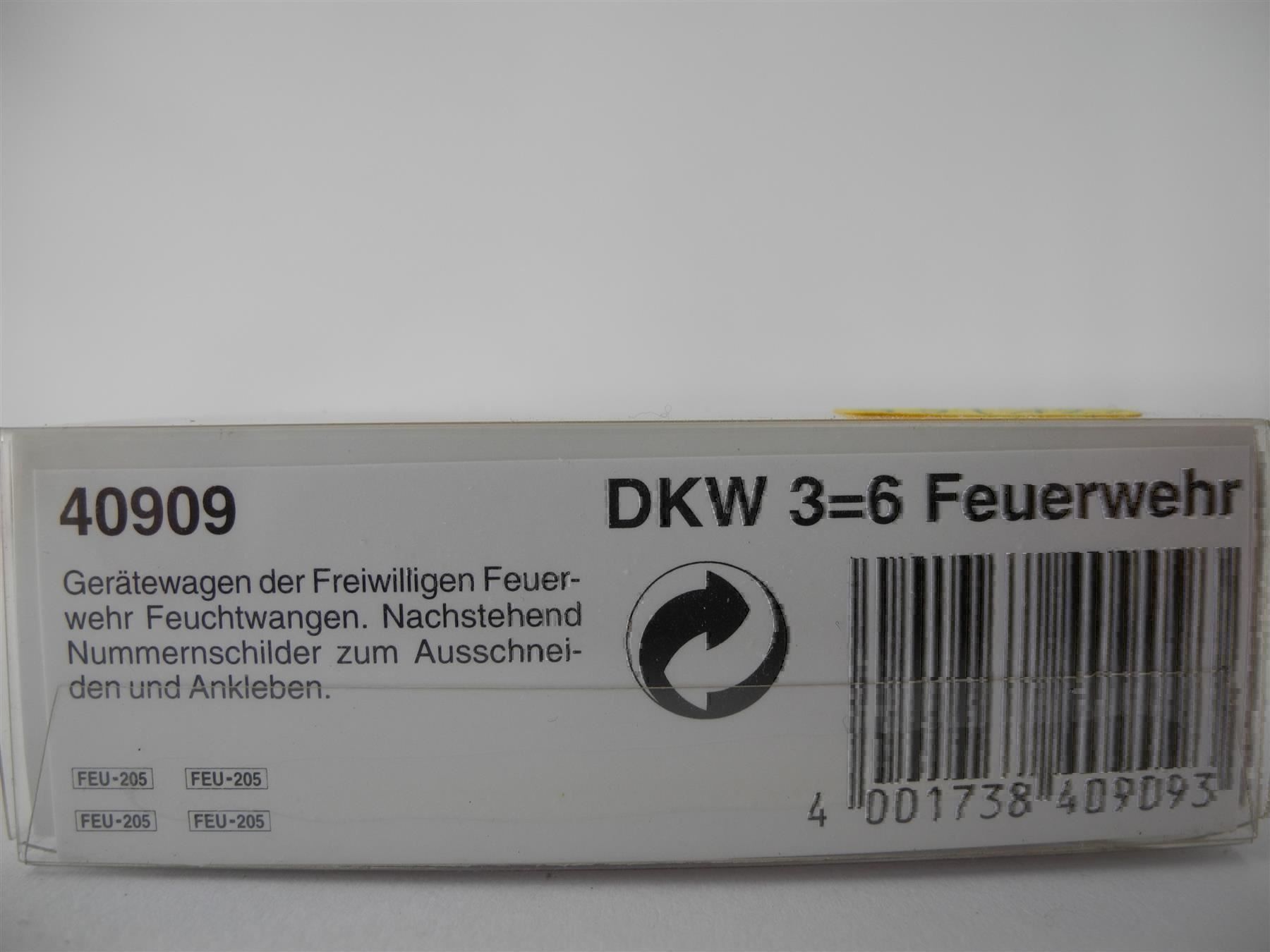 Busch Modellini d'auto: Busch 40909 DKW 3=6 Feuerwehr, Nr. s76 – Nuovo e nell'imballaggio originale da Kottwil venduto da Crazyrolf 2