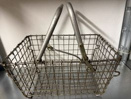 Einkaufskorb Drahtkorb Vintage mit Patina gebraucht