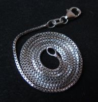 Rhodinierte Silber 925 Venezianer Halskette 42 cm / 1 mm