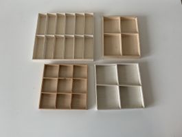 Kleine Holzfächer/Holzboxen, 4 Stk