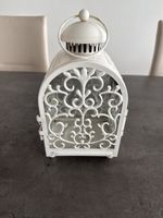 Laterne weiss-metallisch 27cm hoch für Sommer ☀️