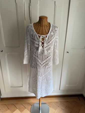 BODYFLIRT - Strickkleid Strandkleid weiss 52/54