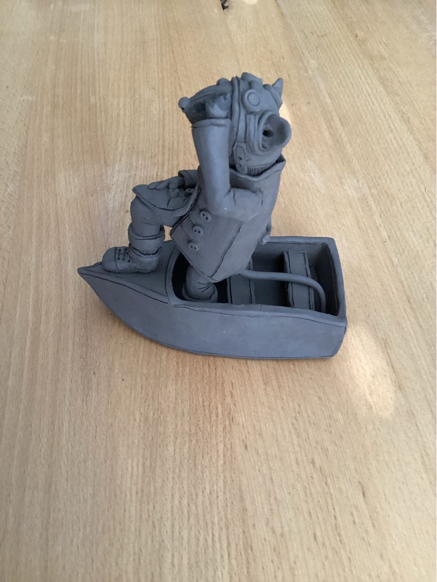 Skulpturen & Statuen: Céramique souris sur un bateau – Gebraucht aus Orbe von saltoluokta 1