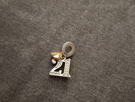 Silber Charm Zahl 21 +Garantie