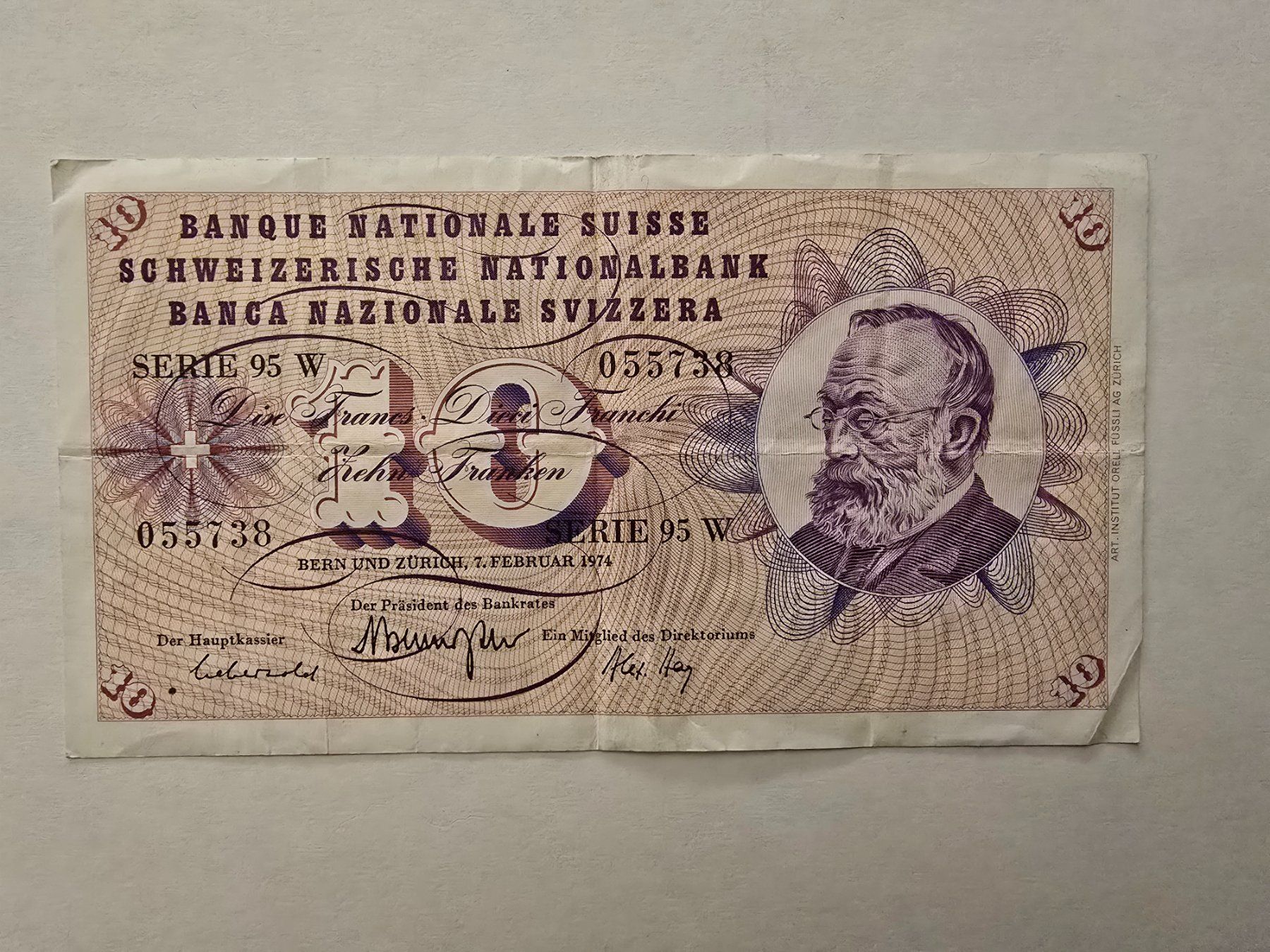 Banknoten: Billets de 10 francs, Série 95 W – Gebraucht aus Neuenhof von brasvarela