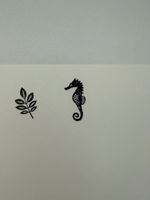 Seahorse motif rubber stamp