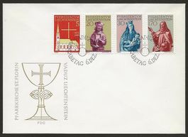 LIECHTENSTEIN 1966 FDC  Pfarrkirche Vaduz