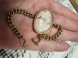 Jugendstil Muschel-Kamee Armband 800er