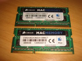 2 stück 4gb ddr3 PC3 1066 RAM für Laptop.