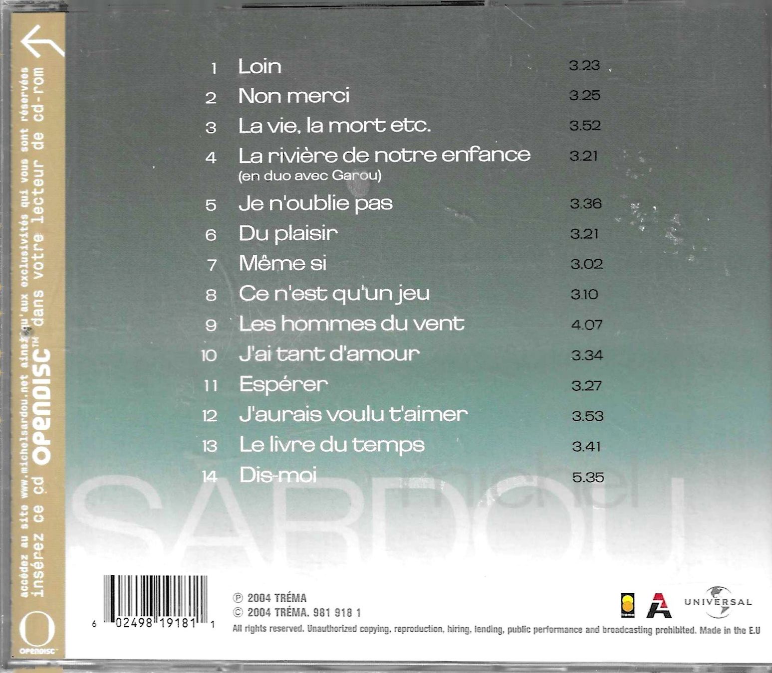 CD: Michel Sardou 2 CD's - Du plaisir & Français – Usato da Savagnier venduto da Ne2065 1
