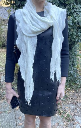 Chic Scialle di lana 20% con Lurex-colore late