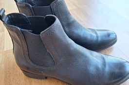 Schwarze Leder Stiefel Roberto Santi Grösse 40 