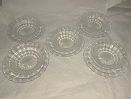 5 Dessertschalen mit Teller