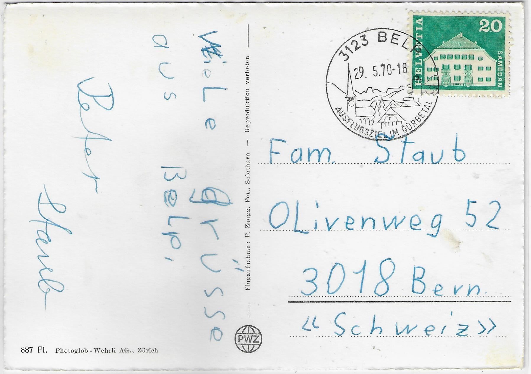 Cartoline postali: Flugaufnahme Belp – Usato da Ettingen venduto da Kartenplanet 1