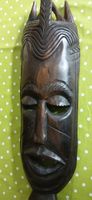 Afrikanische grosse Holzmaske mit Kette Glück handgeschnitzt