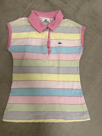 Polo Lacoste a righe pastello, taglia 36