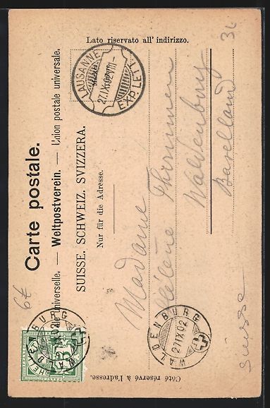 Cartoline postali: AK Lausanne, La Cathedrale, 1902 – Usato da Berlin venduto da bartko-reher 1