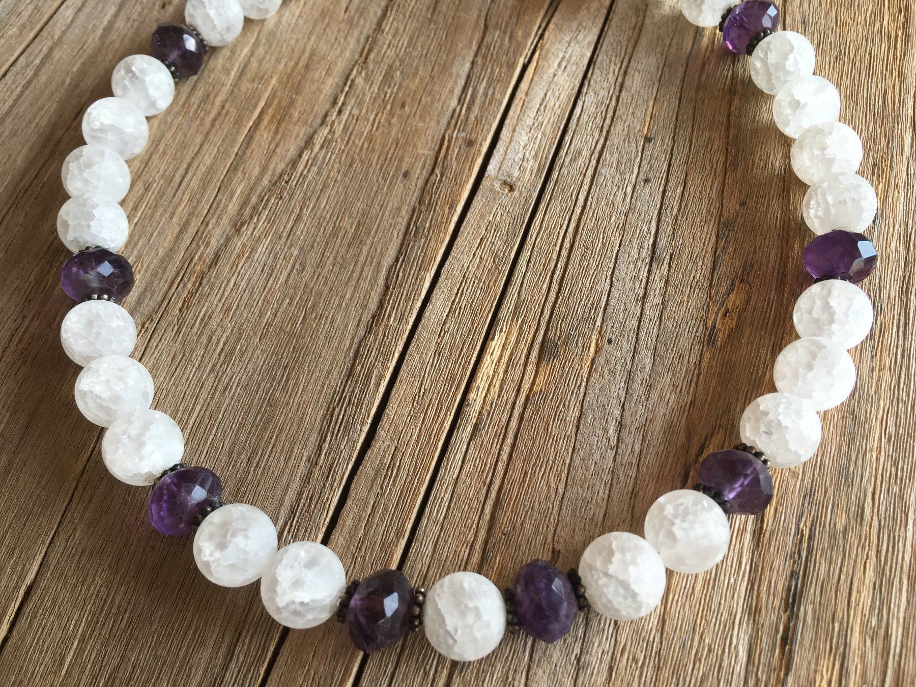Catenine: BERGKRISTALL / AMETHYST / SILBERTEILE  LÄNGE 40cm – Nuovo e nell'imballaggio originale da Aesch ZH venduto da LiquidAktion 6