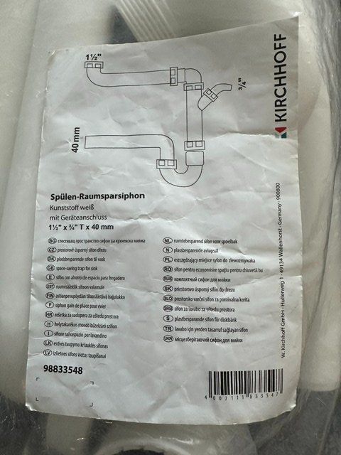 Spülbecken & Waschbecken: Spülen- Raumsparsiphon Weiss – Neu und originalverpackt aus Rorschach von Miki-Mini
