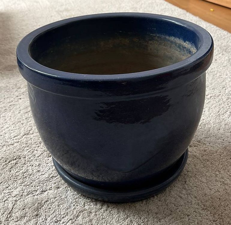 Hentschke Keramik Untersetzer Blau – 42x5,5 Cm, Stellfläche 36 Cm, Frostsicher, Made In Germany