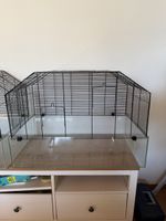 Kleintierkäfig mit Glasterrarium, ideal für Hamster, 2 Stück