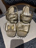 Sandalen Gold Grösse 38  echt Leder Made in Italy 