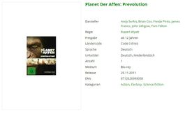 Planet Der Affen: Prevolution (Bluray und DVD)