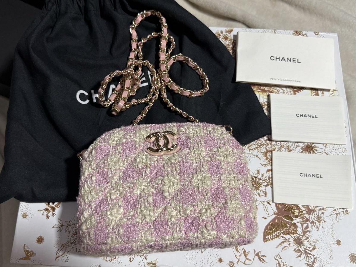 Chanel Borse da donna: Chanel Pink Houndstooth Tweed Bag – Nuovo e nell'imballaggio originale da Luzern venduto da sas_r89l